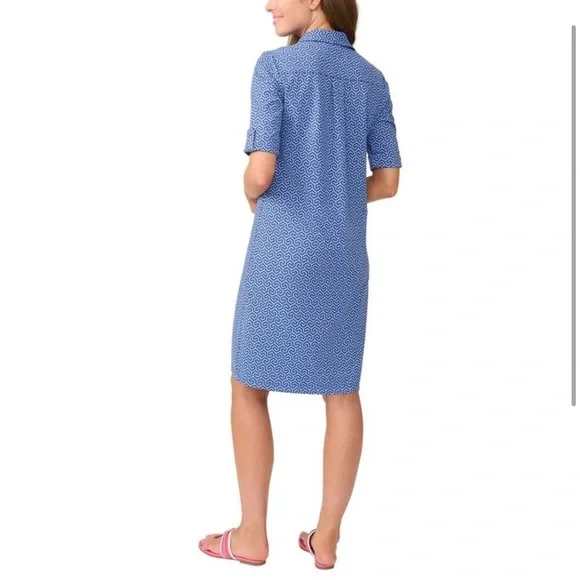 NWOT JMclaughlin Lawrence Geometric Sheath Dress in Blue - Picture 7 of 7